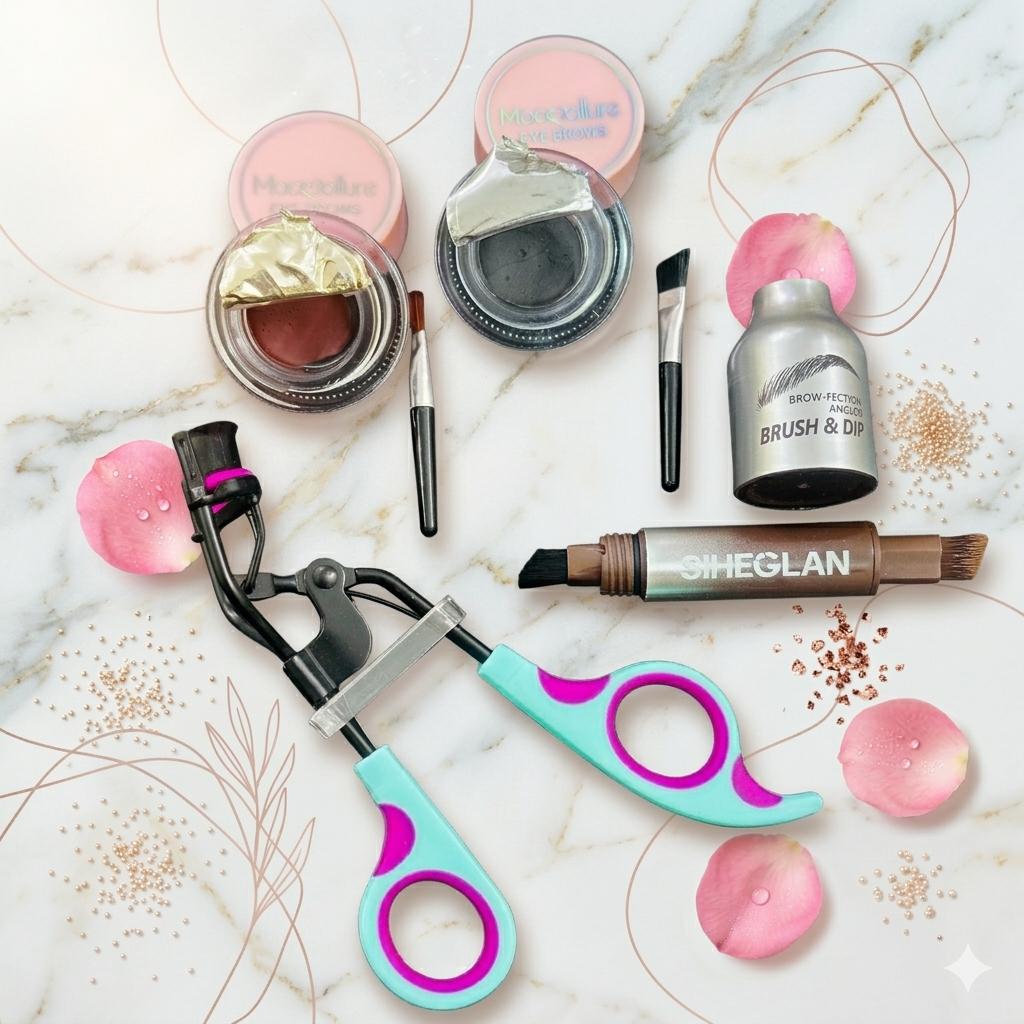 Eye makeup deal (She glam Brush & Dip + 1 Gel Liner + Lash Curler)