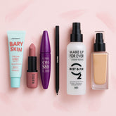 Huda Foundation + Fixer & Pore primer + Liner + Mascara + Lipstick