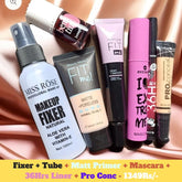 Fixer , Tube Found , Matt primer , Mascara , 36HR Liner , Pro Conc & Benetint